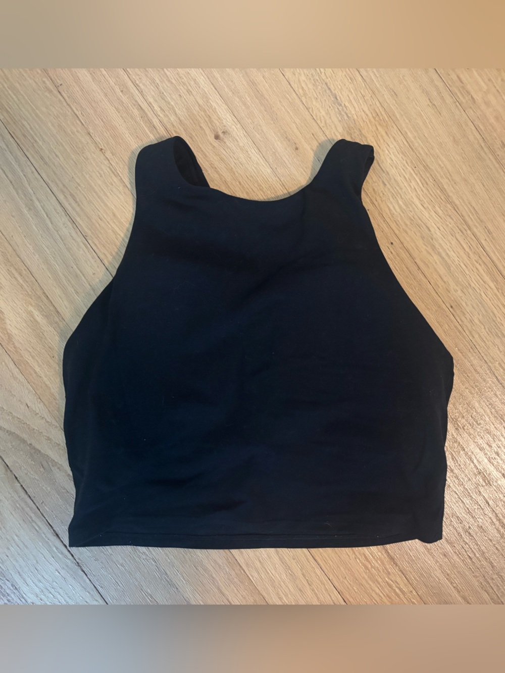 Athleta Black High-Neck Cropped Sports Bra | Size Small D/DD